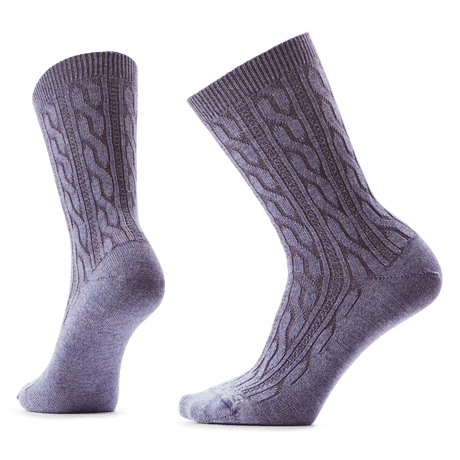 Smartwool Womens Everyday Cable Crew Socks  -  Small / Chalk Violet
