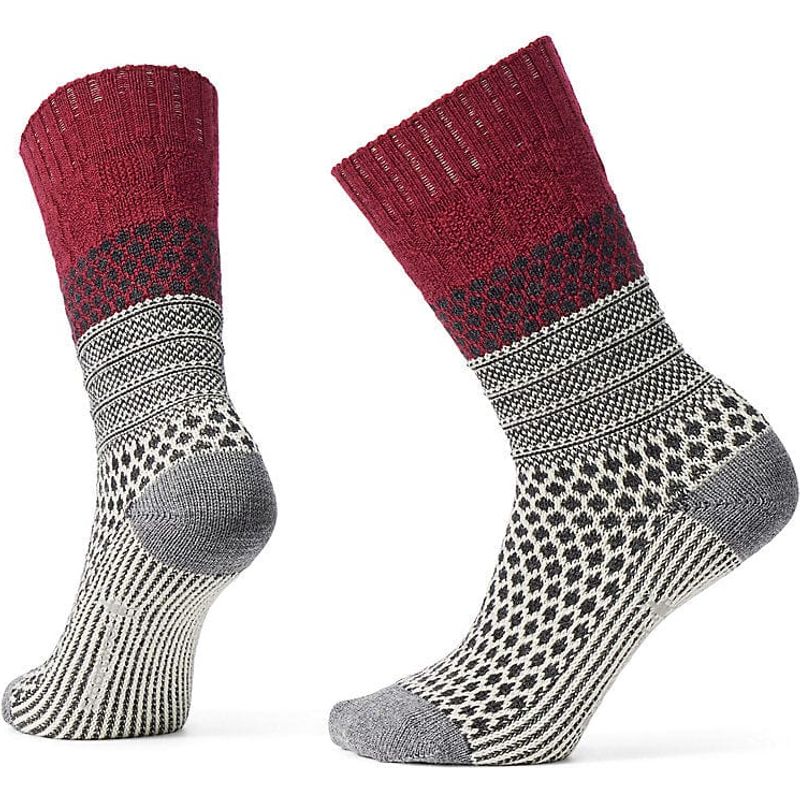 Smartwool Womens Everyday Popcorn Cable Crew Socks  -  Small / Tibetan Red