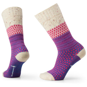 Smartwool Womens Everyday Popcorn Cable Crew Socks  -  Small / Power Pink
