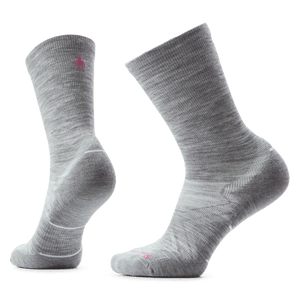 Smartwool Womens Run Cold Weather Targeted Cushion Crew Socks  -  Small / Light Gray/White