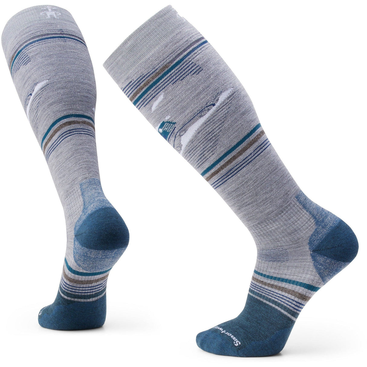 Smartwool Snowboard Targeted Cushion Piste Machine Over-the-Calf Socks - Clearance  -  X-Large / Light Gray