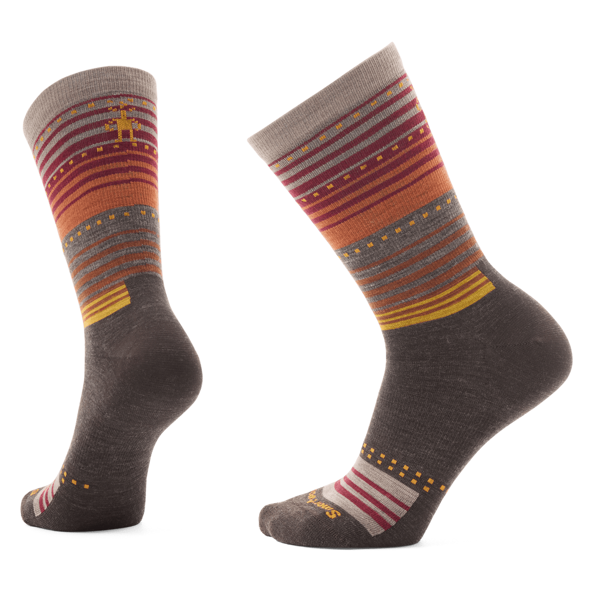 Smartwool Everyday Stitch Stripe Crew Socks  -  Small / Chestnut