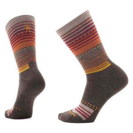 Smartwool Everyday Stitch Stripe Crew Socks  -  Small / Chestnut