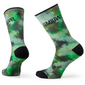 Smartwool Athletic Far Out Tie Dye Print Crew Socks  -  Small / Winter Moss