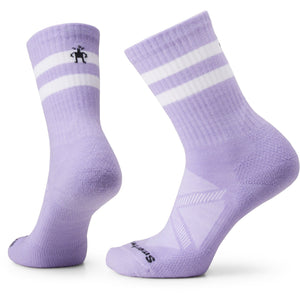 Smartwool Athletic Stripe Crew Socks  -  Large / Ultra Violet