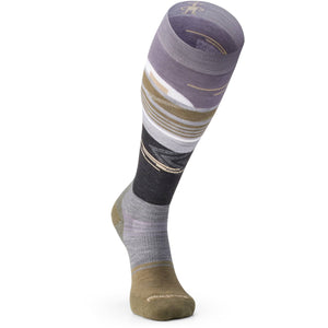Smartwool Snowboard Targeted Cushion Broken Lines Pattern Over The Calf Socks  - 