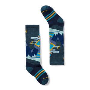 Smartwool Kids Wintersport Full Cushion Mountain Moose Pattern Knee-High Socks  -  Medium / Twilight Blue