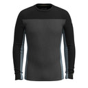 Smartwool Mens Classic Thermal Merino Base Layer Colorblock Crew - Clearance  -  Small / Charcoal Heather/Black