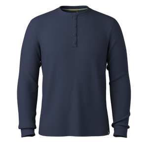 Smartwool Mens Waffle Long Sleeve Henley  -  Small / Deep Navy