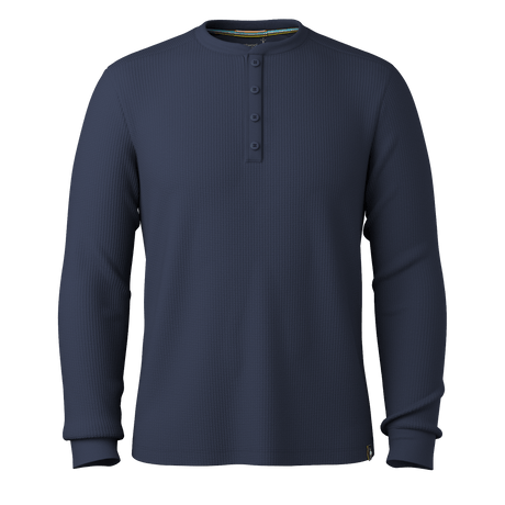 Smartwool Mens Waffle Long Sleeve Henley  -  Small / Deep Navy