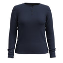 Smartwool Womens Waffle Long Sleeve Henley - Clearance  -  X-Small / Deep Navy