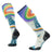 Smartwool Mens Ski Zero Cushion Rainbow Trails Print OTC Socks  -  Small / Laguna Blue