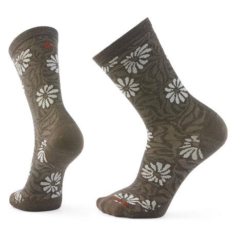 Smartwool Everyday Floral Crew Socks  -  X-Large / Taupe