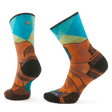 Smartwool Womens Hike Targeted Cushion Mountain Prism Print Crew Socks  -  Small / Orange Rust