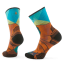 Smartwool Womens Hike Targeted Cushion Mountain Prism Print Crew Socks - Clearance  -  Small / Orange Rust