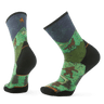 Smartwool Mens Trail Run Targeted Cushion Neature Print Crew Socks  -  Medium / Twilight Blue