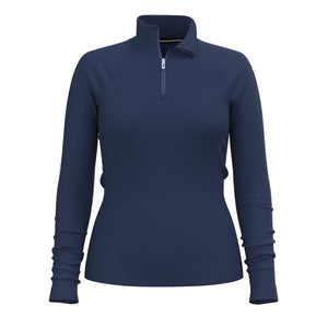 Smartwool Womens Classic Thermal Merino Base Layer 1/4 Zip  -  X-Small / Deep Navy