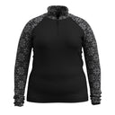 Smartwool Womens Classic Thermal Merino Base Layer 1/4 Zip Plus - Clearance  -  1X / Black Digi Snow