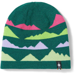 Smartwool Kids Mountain Pattern Beanie  -  Small/Medium / Emerald Green Heather