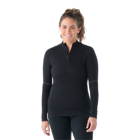 Smartwool Womens Intraknit Merino 250 Thermal 1/4 Zip - Clearance  -  Large / Black