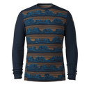 Smartwool Mens Classic Thermal Merino Base Layer Crew  -  Medium / Deep Navy Geo Peaks