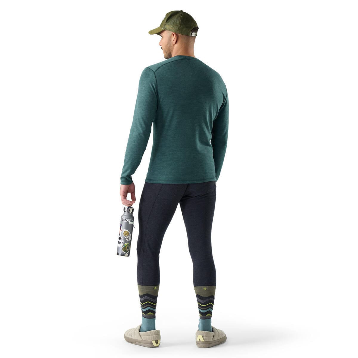 Men's Classic Thermal Merino Base Layer Crew - Dark Teal Heather
