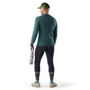 Men's Classic Thermal Merino Base Layer Crew - Dark Teal Heather
