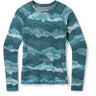 Smartwool Womens Classic Thermal Merino Base Layer Crew  -  Small / Twilight Blue Mtn Scape