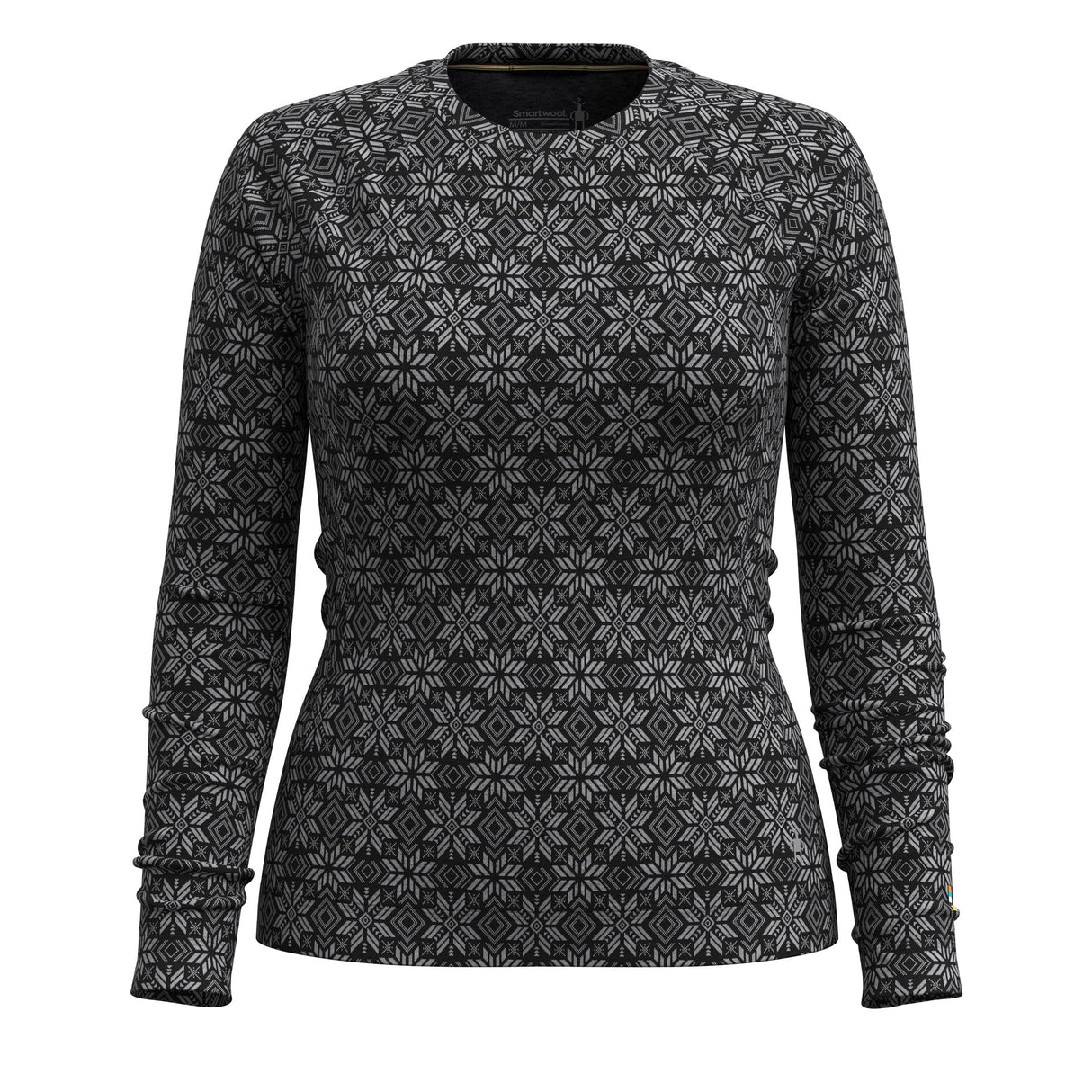 Smartwool Womens Classic Thermal Merino Base Layer Crew - Clearance  -  Small / Black Digi Snow