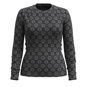 Smartwool Womens Classic Thermal Merino Base Layer Crew - Clearance  -  Small / Black Digi Snow