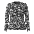Smartwool Womens Classic Thermal Merino Base Layer Crew  -  X-Small / Black Deco Floral