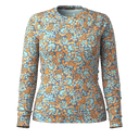 Smartwool Womens Classic Thermal Merino Base Layer Crew  -  X-Small / Pacific Blue Floral