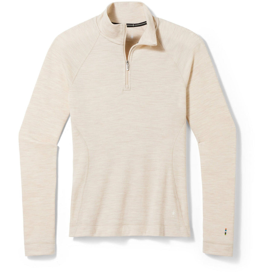 Smartwool Women's Classic Thermal Merino Base Layer 1/4 Zip Plus, Bleached Aqua Heather, 1X