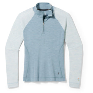 Smartwool Womens Classic Thermal Merino Base Layer 1/4 Zip  -  Small / Lead Heather