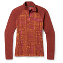 Smartwool Womens Classic Thermal Merino Base Layer 1/4 Zip - Clearance  -  Medium / Pecan Brown Digi Plaid