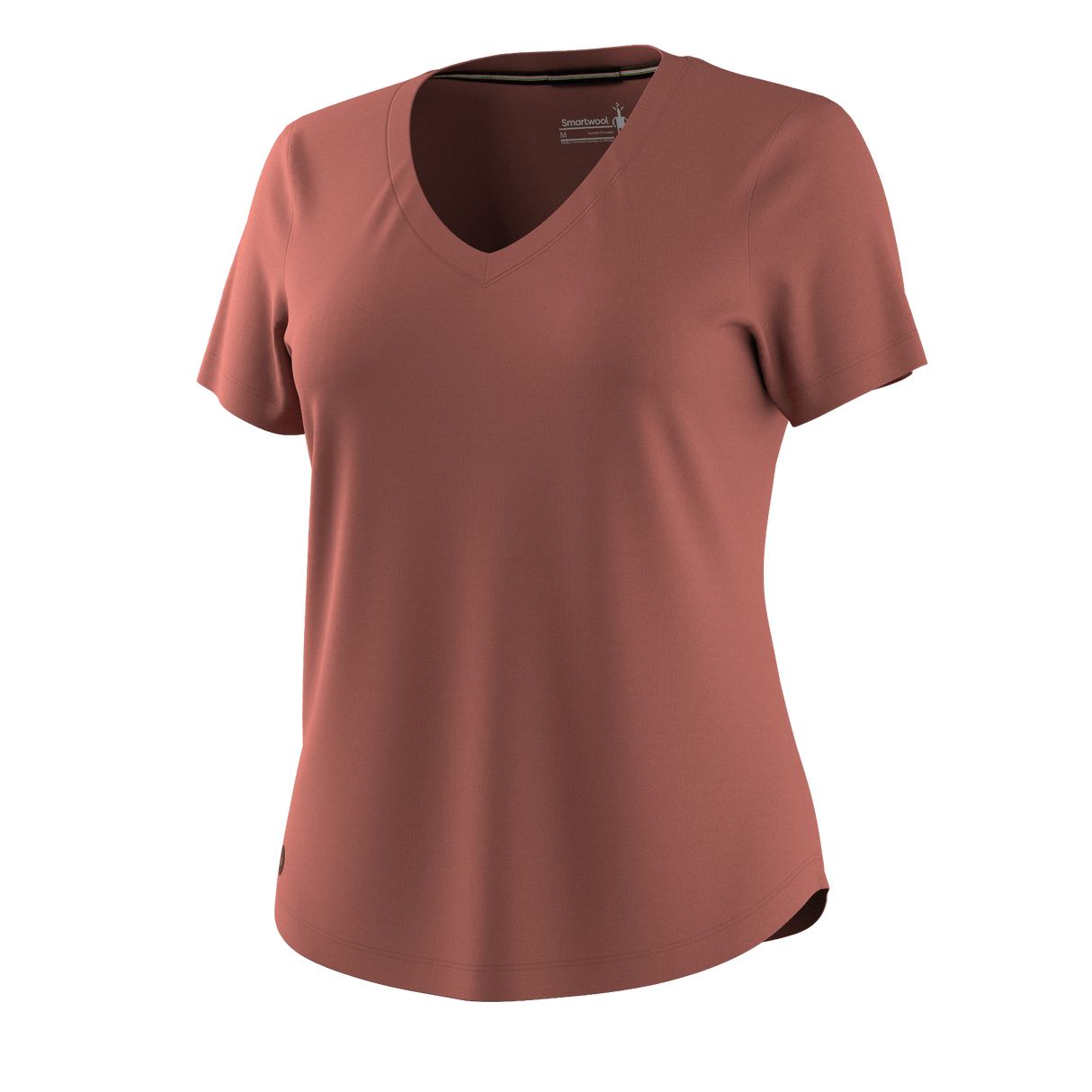 Smartwool Womens Active Ultralite V-Neck Short Sleeve Tee  -  Small / Burnt Sienna
