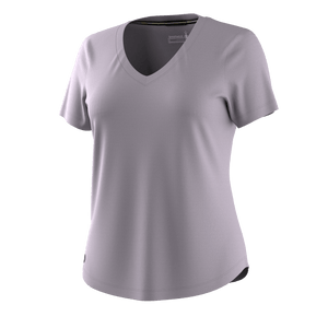 Smartwool Womens Active Ultralite V-Neck Short Sleeve Tee  -  Small / Purple Storm