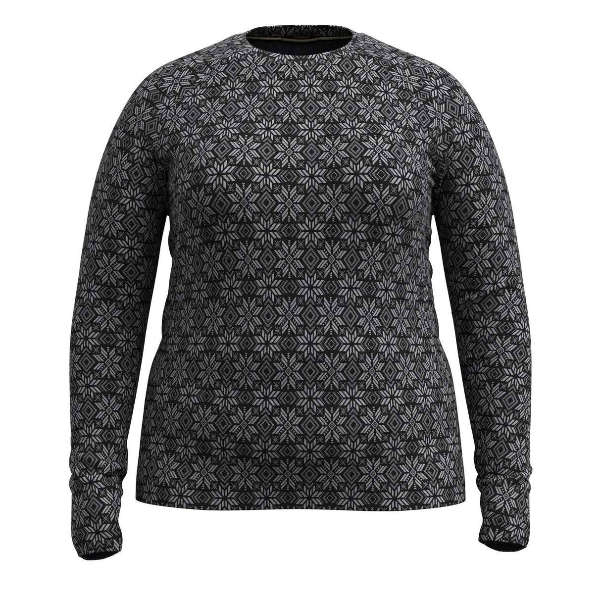 Smartwool Womens Classic Thermal Merino Base Layer Crew Plus - Clearance  -  2X / Black Digi Snow