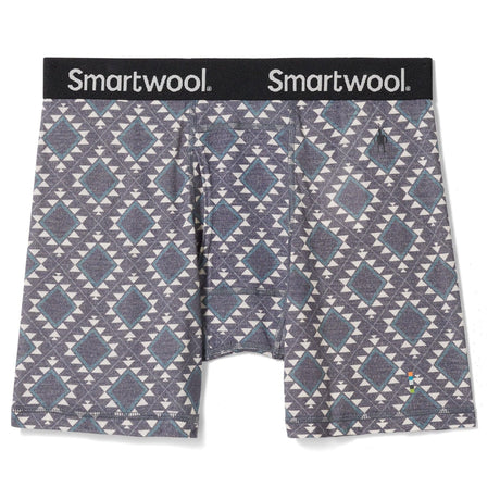 Smartwool Mens Merino Print Boxer Brief  -  Small / Medium Gray