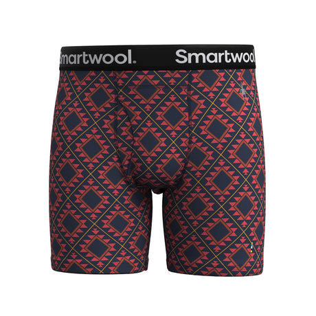 Smartwool Mens Merino Print Boxer Brief  -  Small / Scarlet Red