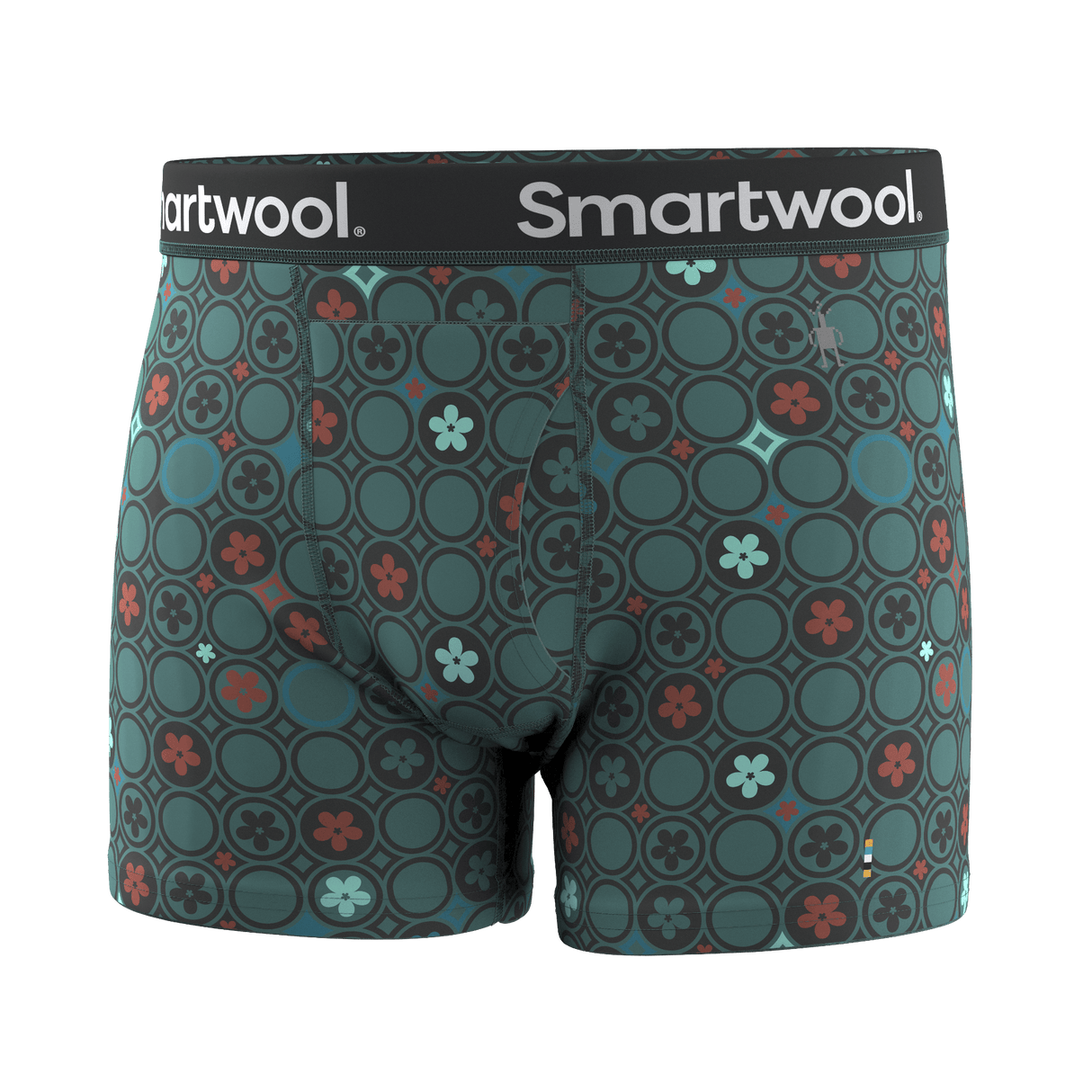 Smartwool Mens Merino Print Boxer Brief  -  Small / Dusty Teal Geo Floral