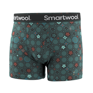 Smartwool Mens Merino Print Boxer Brief  -  Small / Dusty Teal Geo Floral