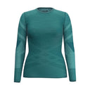 Smartwool Womens Intraknit Thermal Merino Base Layer Crew - Clearance  -  X-Large / Emerald-White