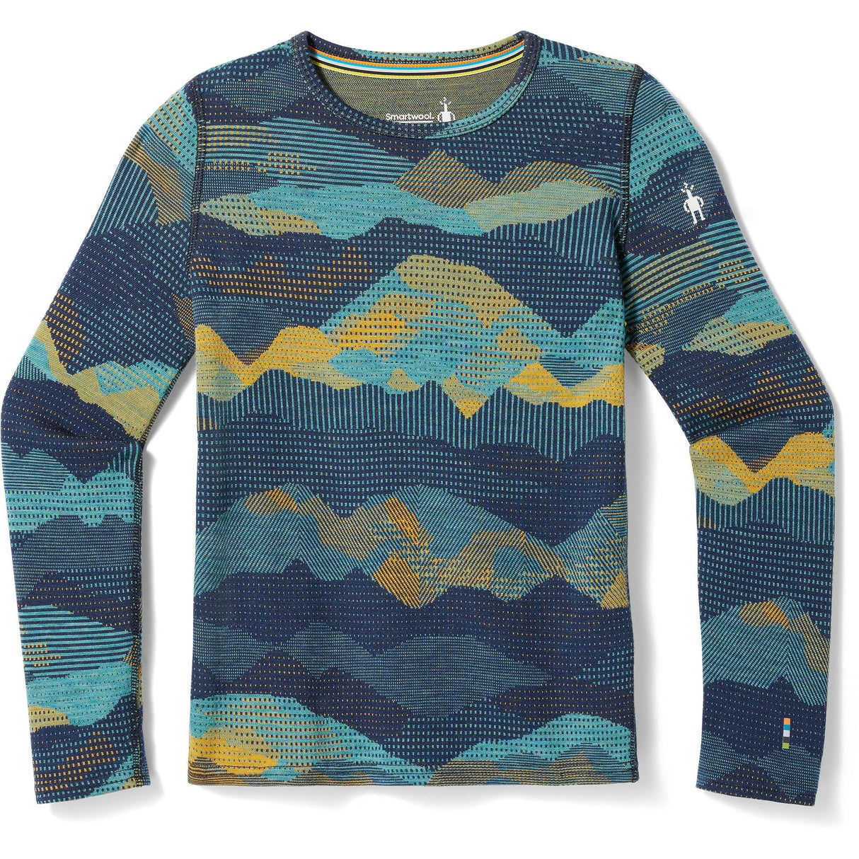Smartwool Kids Classic Thermal Merino Base Layer Crew  -  XX-Small / Blueberry Mtn Scape