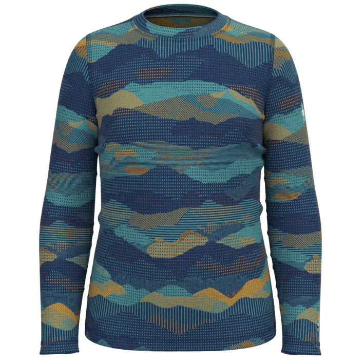 Smartwool Kids Classic Thermal Merino Base Layer Crew - Clearance  -  MEDIUM / BLUEBERRY MTN SCAPE