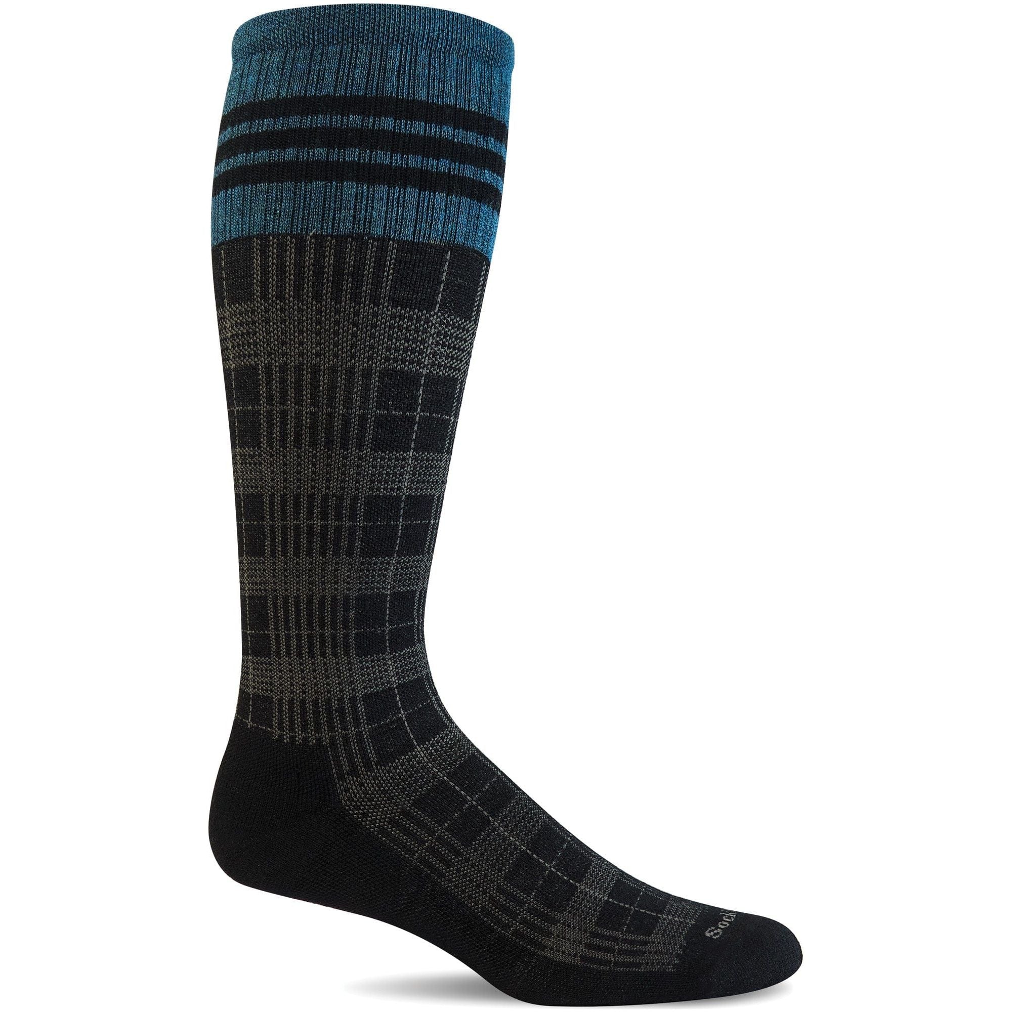 Sockwell Mens Tartan Firm Compression Socks  -  Medium/Large / Black