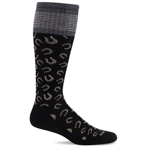 Sockwell Womens Lucky Moderate Compression Knee-High Socks  -  Small/Medium / Black