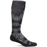Sockwell Womens Block Print Moderate Compression Knee-High Socks  -  Small/Medium / Charcoal