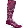 Sockwell Womens Block Print Moderate Compression Knee-High Socks  -  Small/Medium / Raspberry