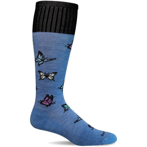 Sockwell Womens Flutter Firm Compression Knee High Socks  -  Small/Medium / Cornflower